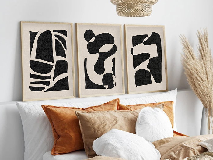Wallity Huhu201 - Set de 3 Pinturas Decorativas en MDF de 35 x 50 cm